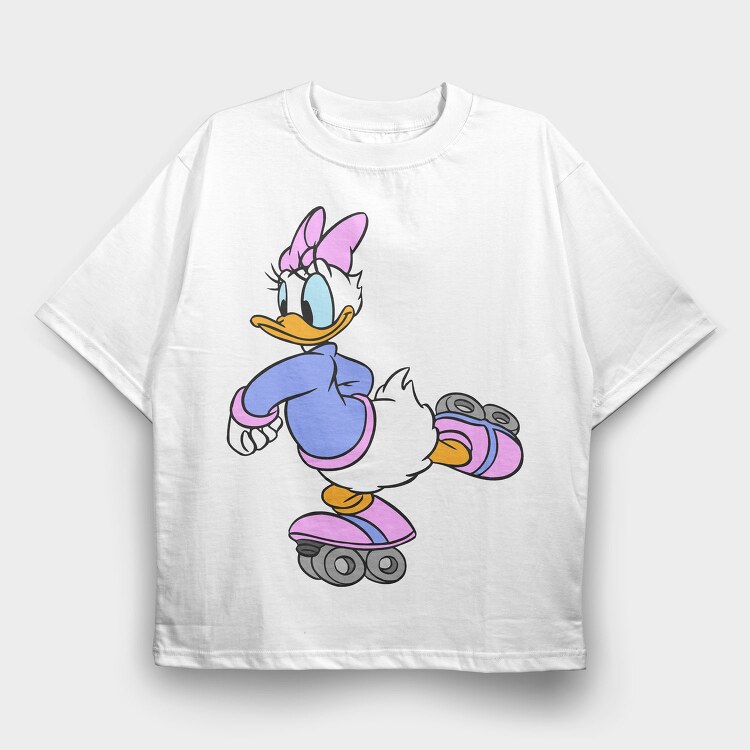 Cartoon Retro Daisy Duck 3, Tricou Oversize Barbati (Unisex)