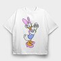 Cartoon Retro Daisy Duck 2, Tricou Oversize Barbati (Unisex)