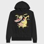 Cartoon Retro Cow and Chicken 3, Hanorac Oversize Barbati (Unisex)
