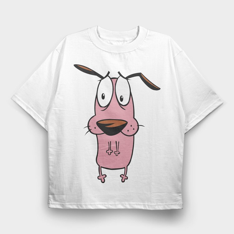 Cartoon Retro Courage the Cowardly Dog 6, Tricou Oversize Barbati (Unisex)