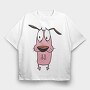 Cartoon Retro Courage the Cowardly Dog 6, Tricou Oversize Barbati (Unisex)