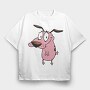 Cartoon Retro Courage the Cowardly Dog 5, Tricou Oversize Barbati (Unisex)