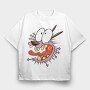 Cartoon Retro Courage the Cowardly Dog 2, Tricou Oversize Barbati (Unisex)