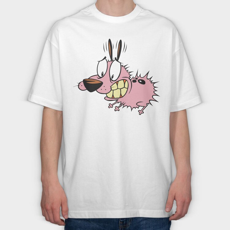 Cartoon Retro Courage the Cowardly Dog 1, Tricou Oversize Barbati (Unisex)