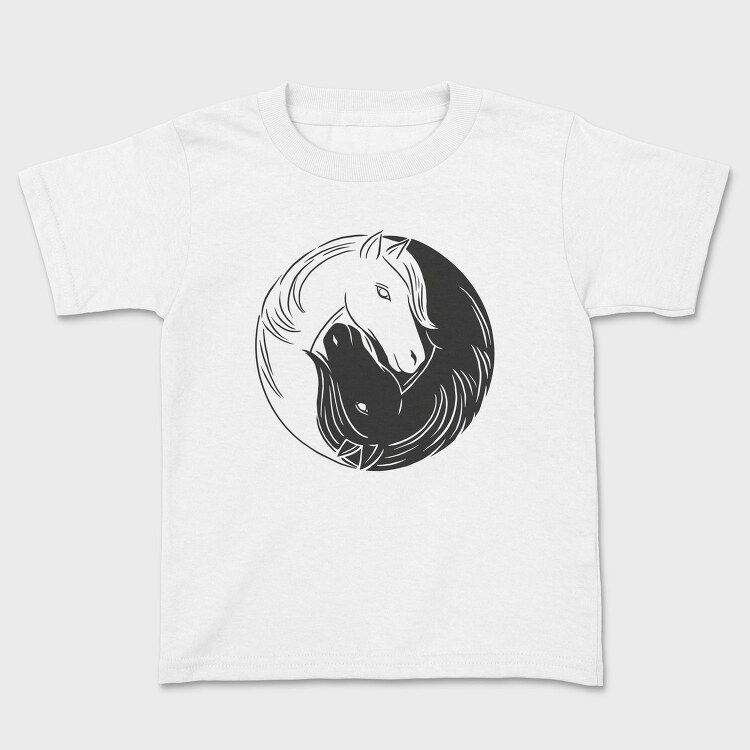 Yin Yang Horses Animals, Tricou Copii