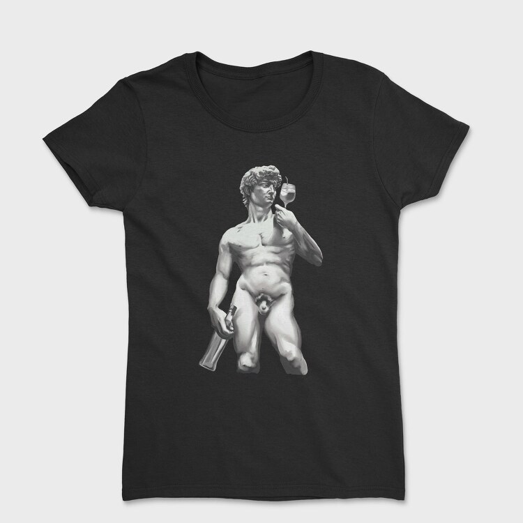 David Statue Wine Glass Realistic Michelangelo Cup Bottle, Tricou Femei