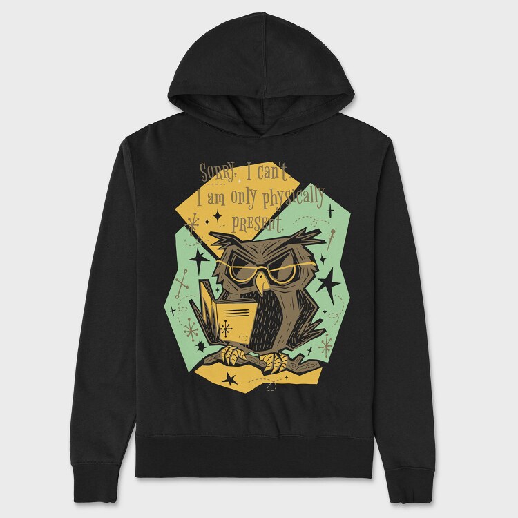 Reading Owl Retro, Hanorac Oversize Barbati (Unisex)