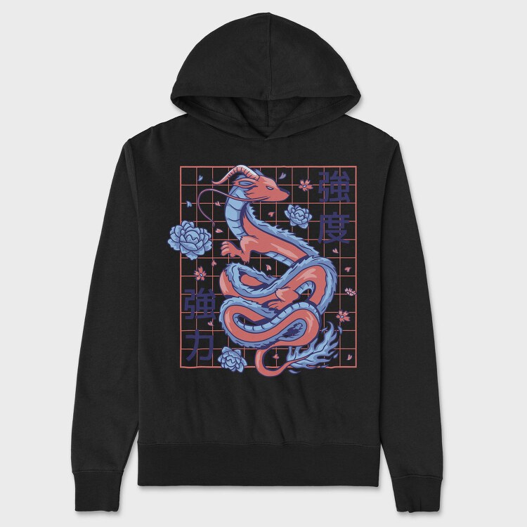 Red Dragon Asian Tote, Hanorac Oversize Barbati (Unisex)