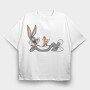 Cartoon Retro Bugs Bunny 6, Tricou Oversize Barbati (Unisex)