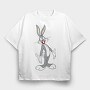 Cartoon Retro Bugs Bunny 2, Tricou Oversize Barbati (Unisex)