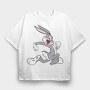 Cartoon Retro Bugs Bunny 1, Tricou Oversize Barbati (Unisex)