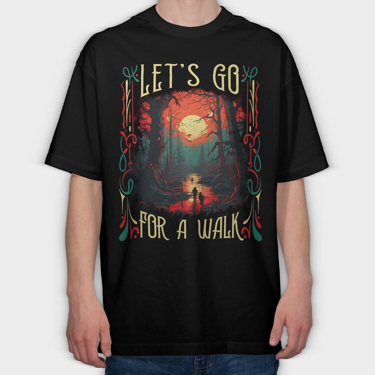 Dark Forest Horror Woods, Tricou Oversize Barbati (Unisex)