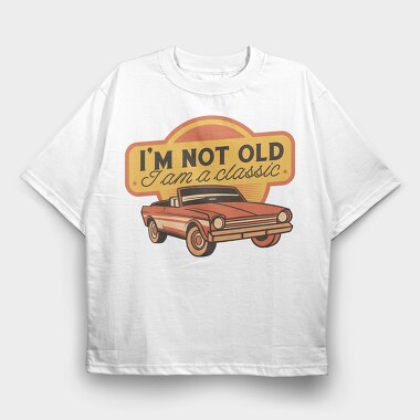 Retro Convertible Classic Car, Tricou Oversize Barbati (Unisex)