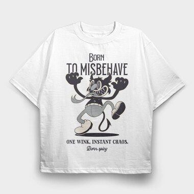Retro Devil Halloween Cartoon, Tricou Oversize Barbati (Unisex)