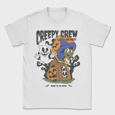 Retro Ghost Halloween Creepy Crew, Tricou Barbati (Unisex)