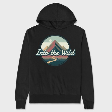 Retro Minimalist Vintage Landscape, Hanorac Oversize Barbati (Unisex)