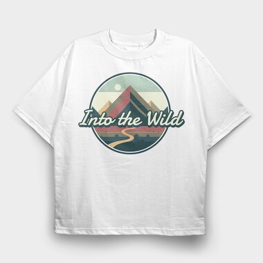 Retro Minimalist Vintage Landscape, Tricou Oversize Barbati (Unisex)