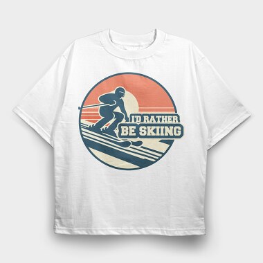 Retro Skiing Enthusiast Be Skiing, Tricou Oversize Barbati (Unisex)