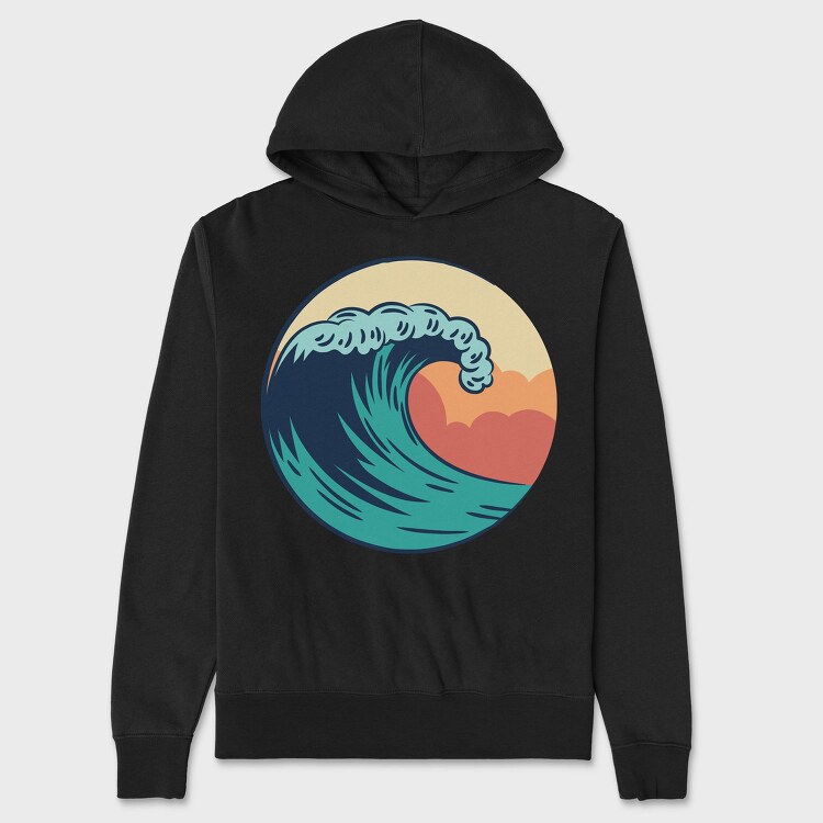 Retro Wave Art Vintage Wave, Hanorac Oversize Barbati (Unisex)
