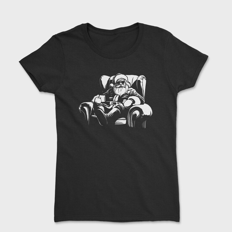 Relaxed Santa Claus Chill Cookie Milk, Tricou Femei