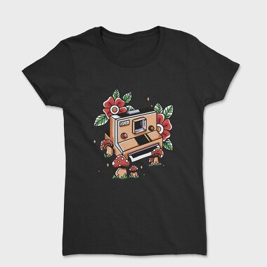 Retro Polaroid Camera Traditional Tattoo, Tricou Femei