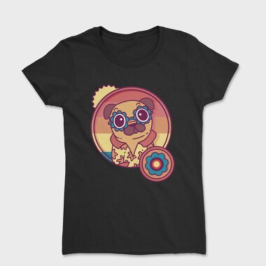 Retro Hippie Dog, Tricou Femei
