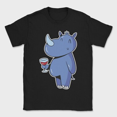Rhinoceros With Wine Rhino, Tricou Barbati (Unisex)