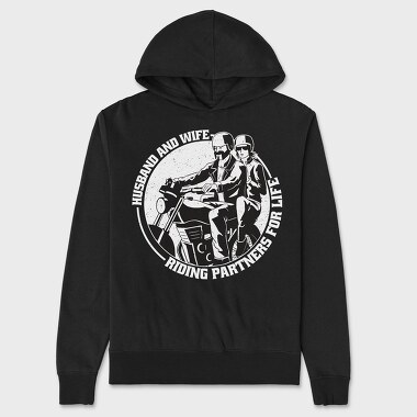 Riders Couple Love Quote, Hanorac Oversize Barbati (Unisex)