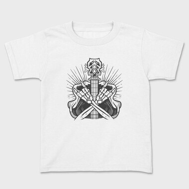 Rock And Roll Skeleton And Guitar, Tricou Copii