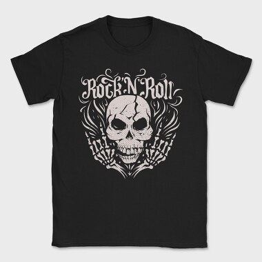 Rock And Roll Skull Skeleton, Tricou Barbati (Unisex)