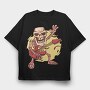 Rock Guitar Skeleton Cartoon, Tricou Oversize Barbati (Unisex)