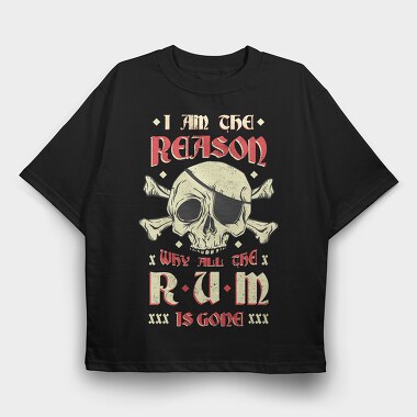Rum Pirate, Tricou Oversize Barbati (Unisex)