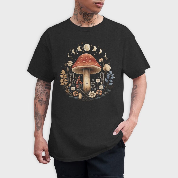 Mushroom Moon Flowers, Tricou Barbati (Unisex)