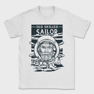 Sailor Serious Face Old Skilled Line Art, Tricou Barbati (Unisex)