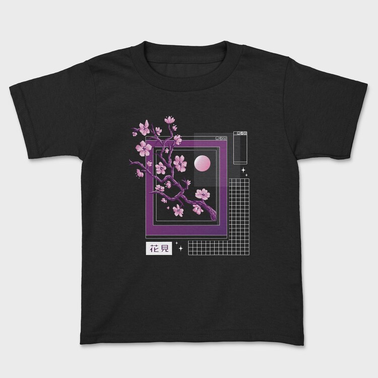 Sakura Flowers Vaporwave, Tricou Copii