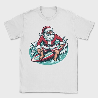 Santa Claus Surfing, Tricou Barbati (Unisex)