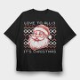 Santa Claus Throw Pillow, Tricou Oversize Barbati (Unisex)