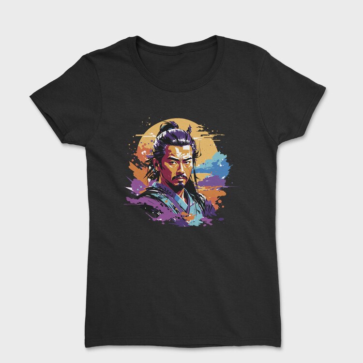 Samurai Warrior Vibrant Full Color, Tricou Femei