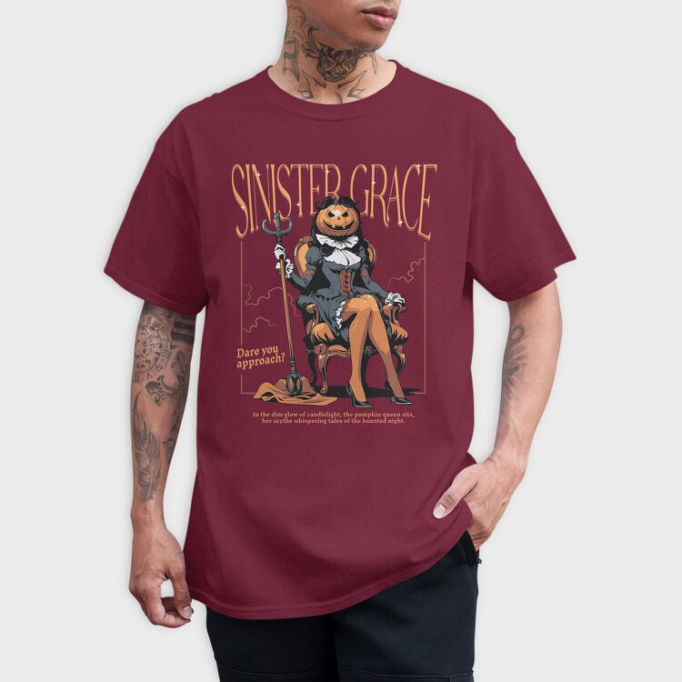 Sinister Grace Pumpkin Creepy, Tricou Barbati (Unisex)