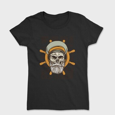 Sailor Skull Captain Illustration, Tricou Femei