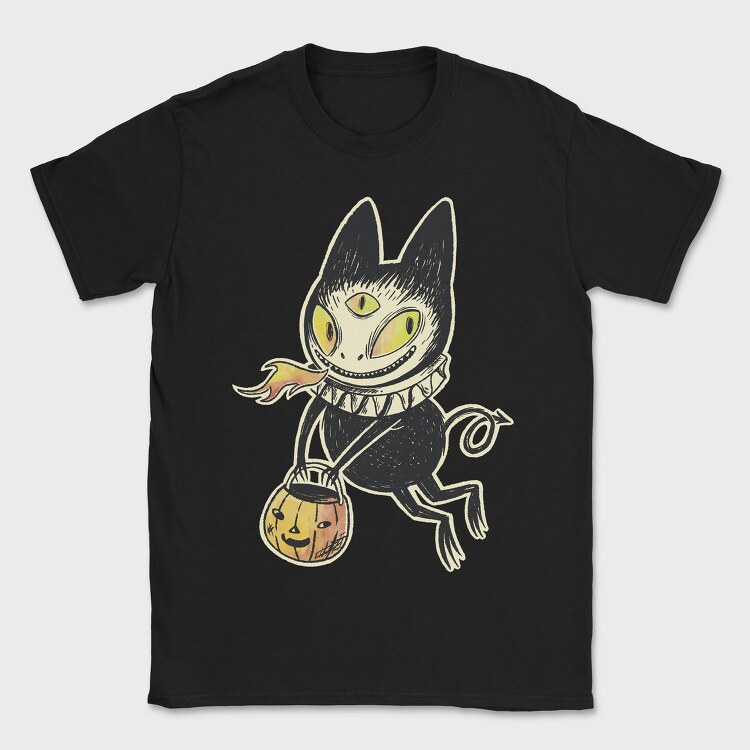 Demon Cat Illustration, Tricou Barbati (Unisex)