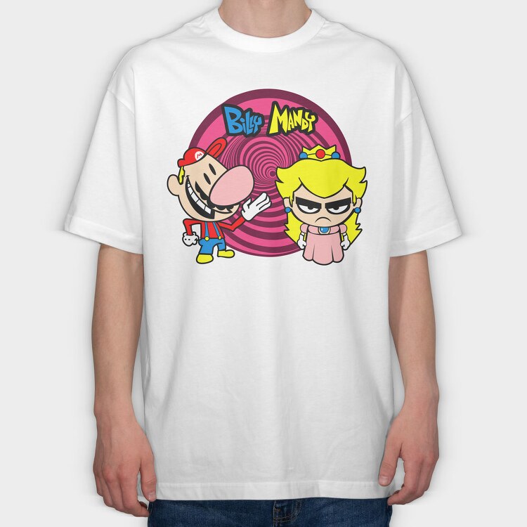 Billy and Mandy Mario, Tricou Oversize Barbati (Unisex)