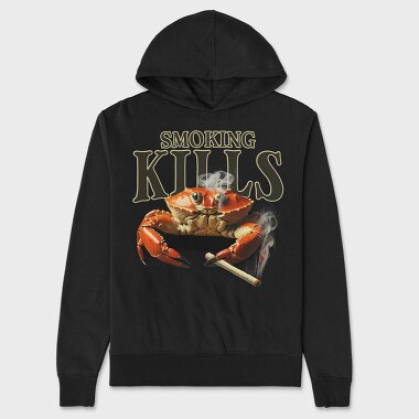 Sarcastic Crab Smoking, Hanorac Oversize Barbati (Unisex)