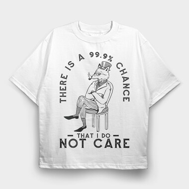 Sarcastic Fox I Don T Care, Tricou Oversize Barbati (Unisex)
