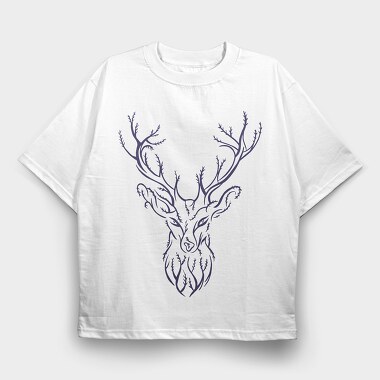 Tree Deer Branches, Tricou Oversize Barbati (Unisex)
