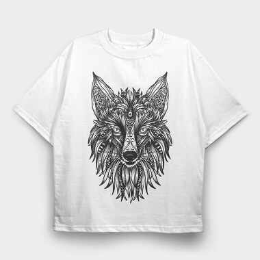 Tribal Fox 001, Tricou Oversize Barbati (Unisex)