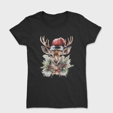 Santa Deer Christmas Tote, Tricou Femei