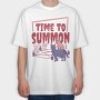 Satanic Cats With Pentagram Time To Summon, Tricou Oversize Barbati (Unisex)