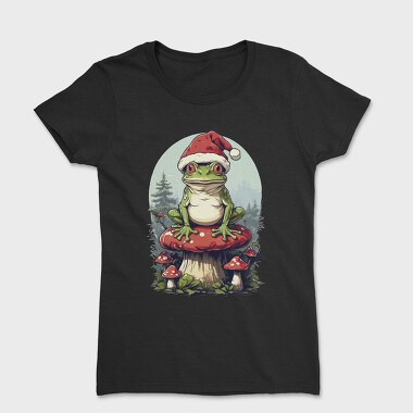 Santa Hat Frog Holiday Christmas Cottagecore, Tricou Femei