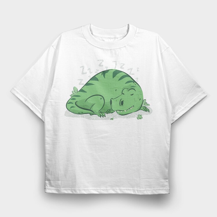 Dinosaur Sleeping T Rex, Tricou Oversize Barbati (Unisex)